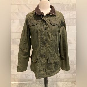 Barbour Wax Coated Utility Jacket Women's Size 10